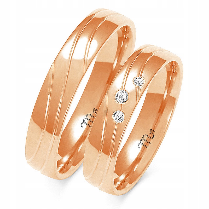 14K ZLATÉ PRSTENY 4,5 mm ZIRCONIA id A-137