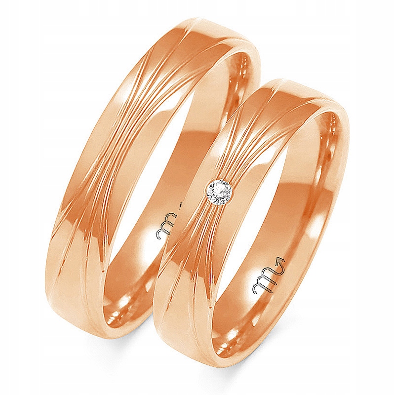 14K ZLATÉ PRSTENY 4,5 mm ZIRCONIA id A-156