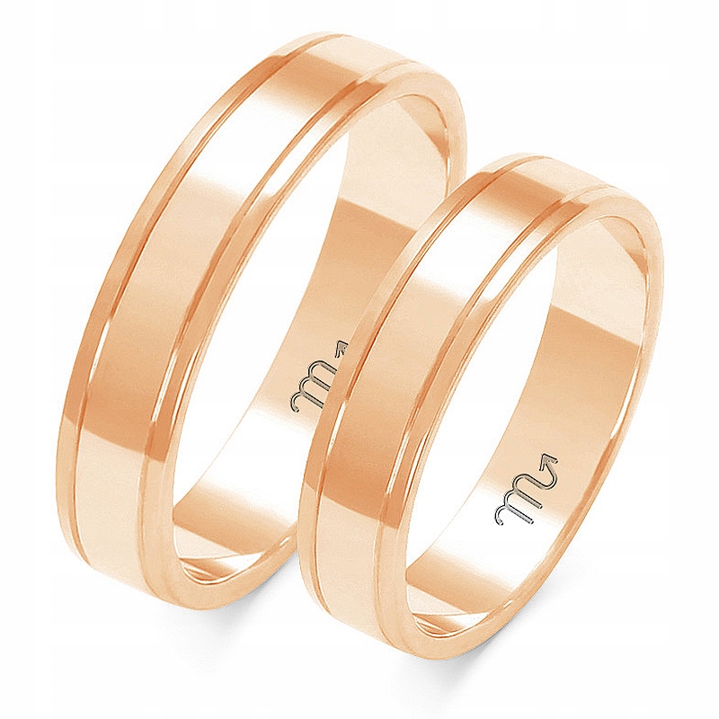 14K zlaté svadobné pásy 4,5 mm a d A-208