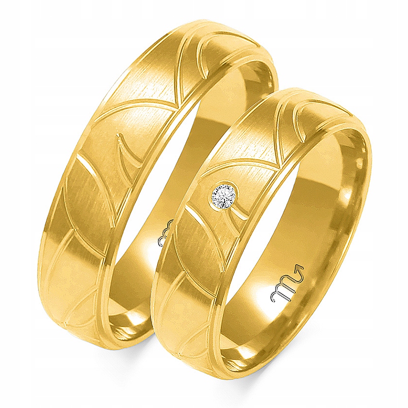Brilantné a zlaté svadobné obrúčky 14K 5,5 mm a-125