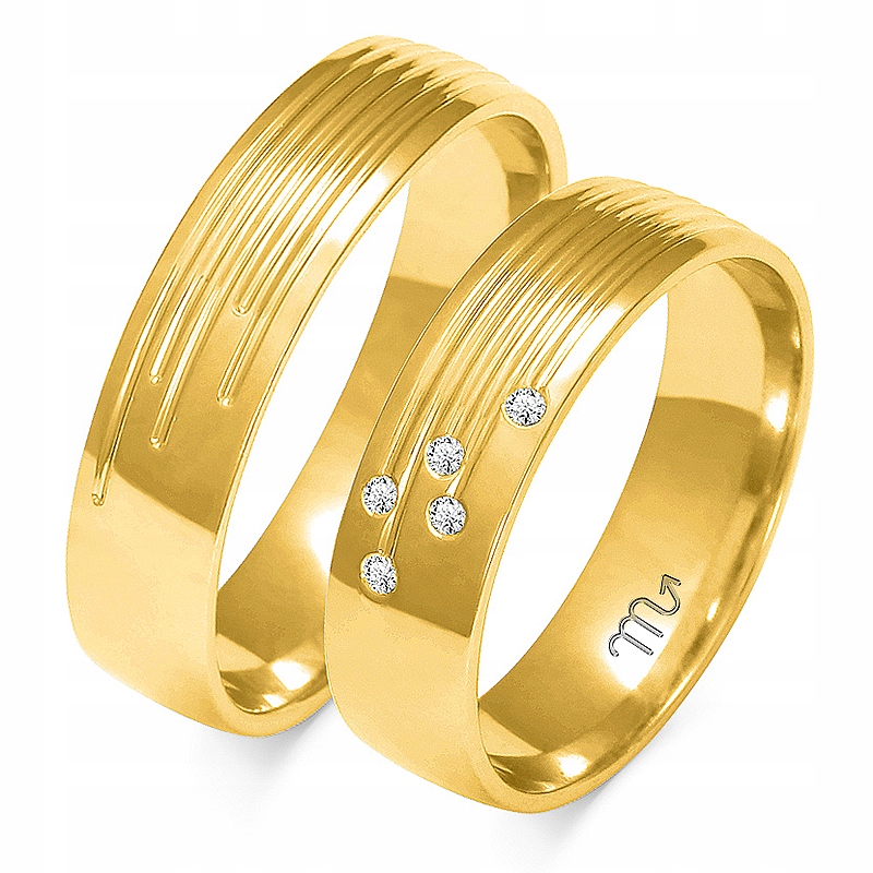 Zlaté svadobné obrúčky 14k 5,5 mm brilantné ID A-133