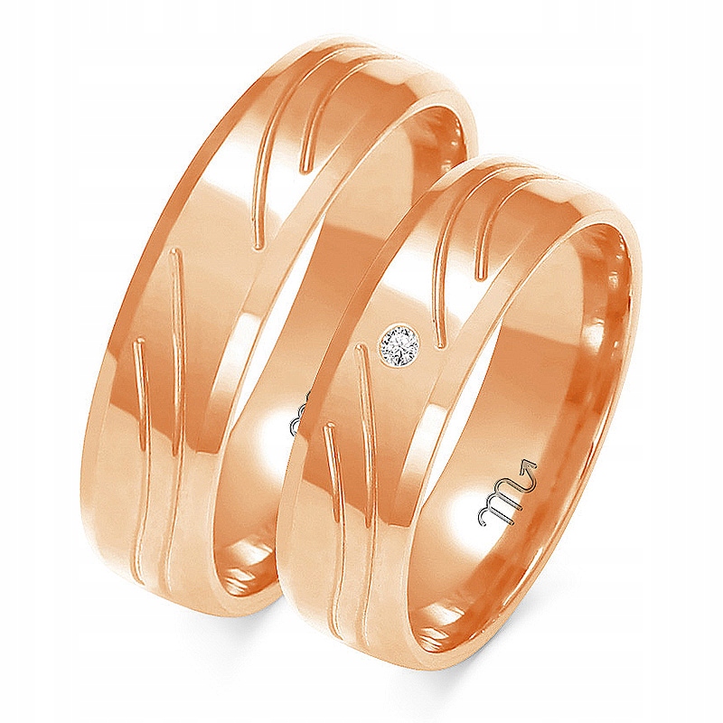 Zlaté svadobné obrúčky 14k 5,5 mm brilianty id A-123