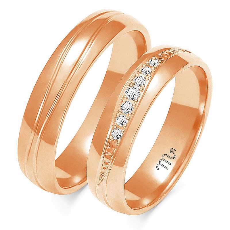 14K ZLATÉ PRSTENY 5 mm ZIRCONIA id A-131