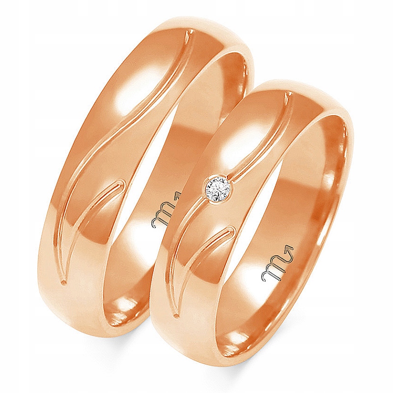 14K ZLATÉ PRSTENY 5 mm ZIRCONIA id A-140