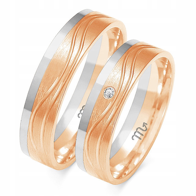 14K ZLATÉ PRSTENY 5 mm ZIRCONIA a A-223