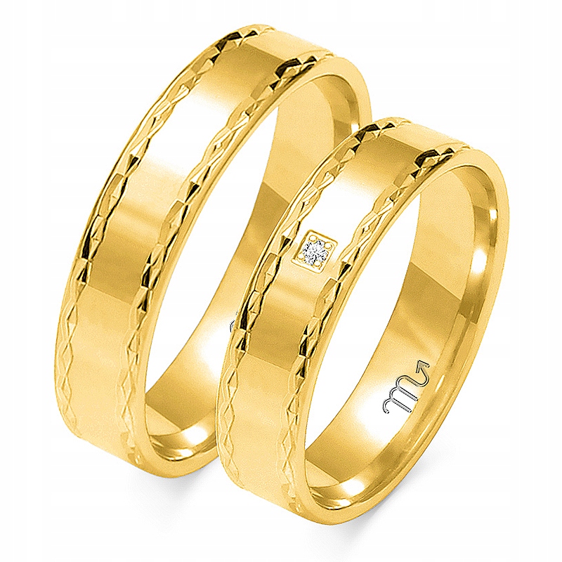 14K ZLATÉ PRSTENY 5 mm ZIRCONIA a O-100