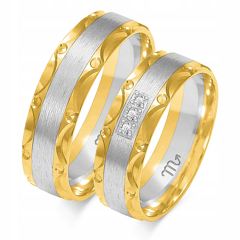 14K ZLATÉ PRSTENY 6 mm ZIRCONIA id A-230