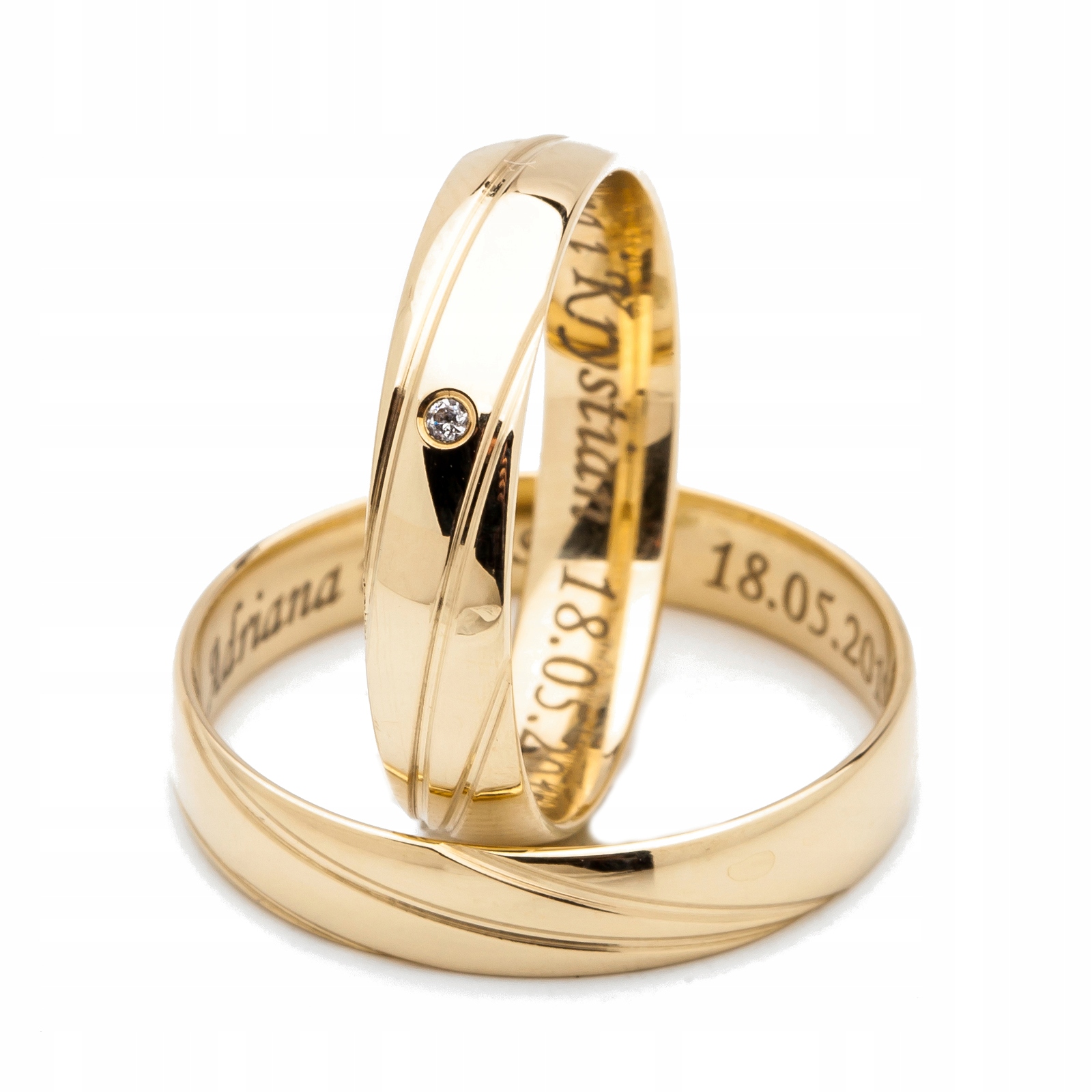 8K ZLATÉ PRSTENY 4,5 mm ZIRCONIA a A-139