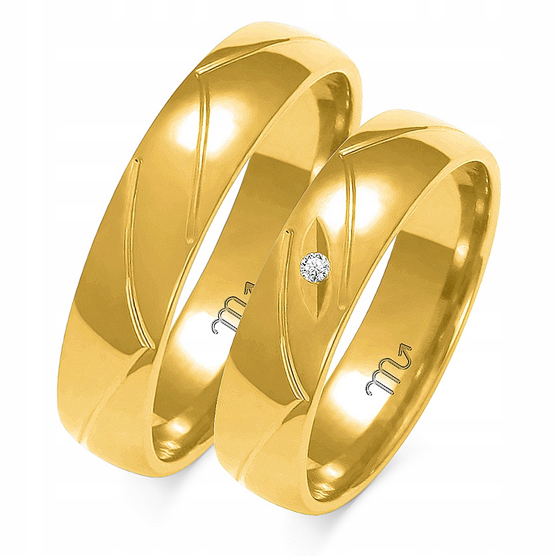 8K ZLATÉ PRSTENY 4 mm ZIRCONIA id A-138