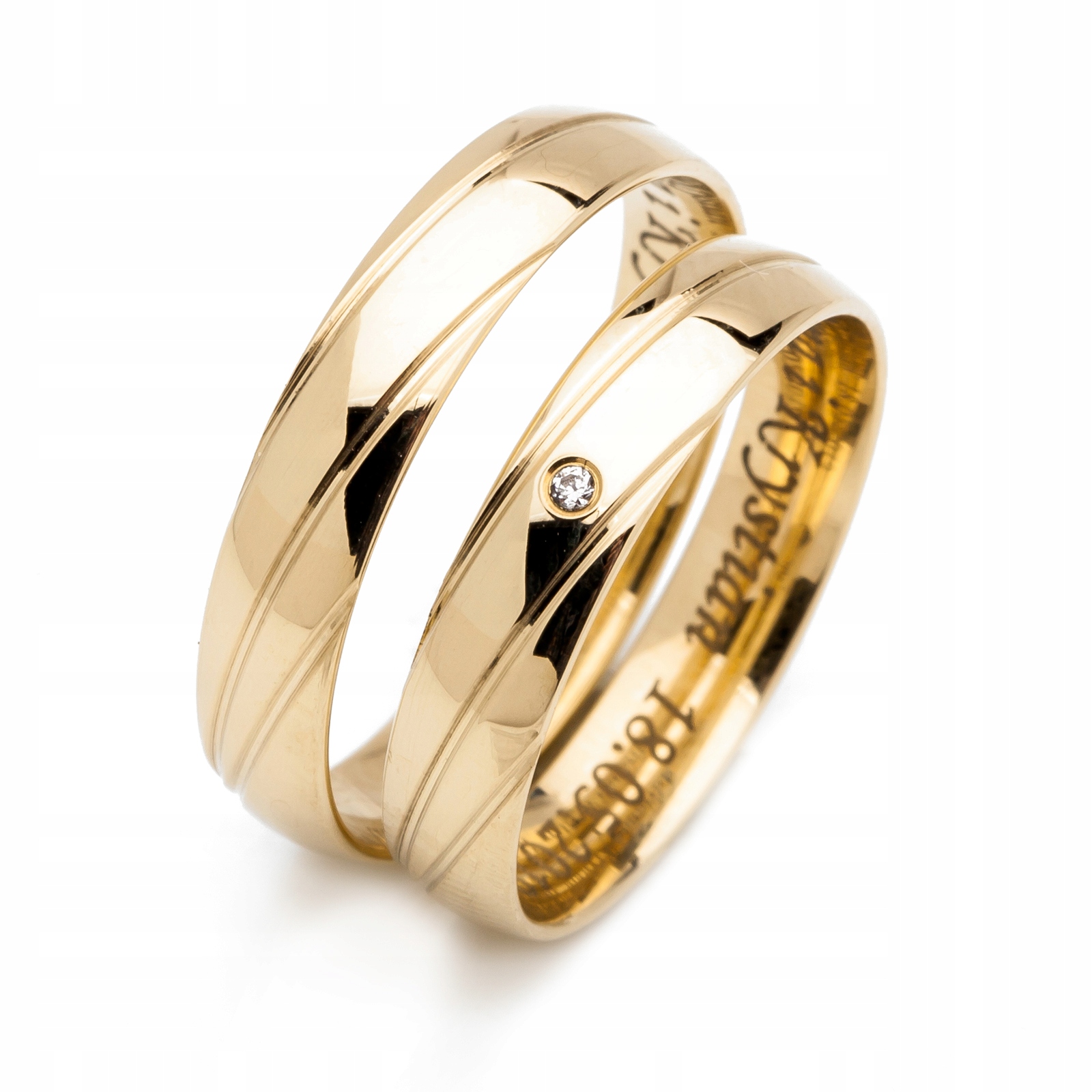 8K ZLATÉ PRSTENY 4 mm ZIRCONIA id A-139