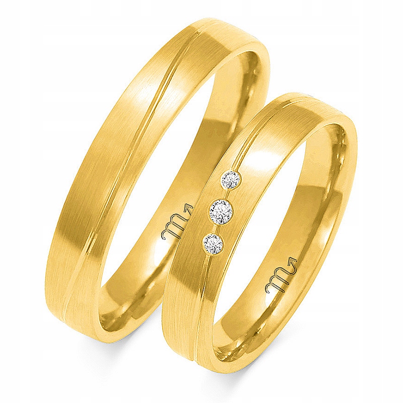 8K ZLATÉ PRSTENY 4 mm ZIRCONIA id A-217