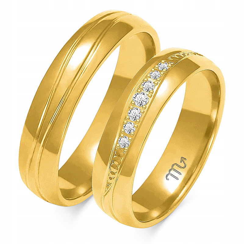 8K ZLATÉ PRSTENY 5 mm ZIRCONIA id A-131