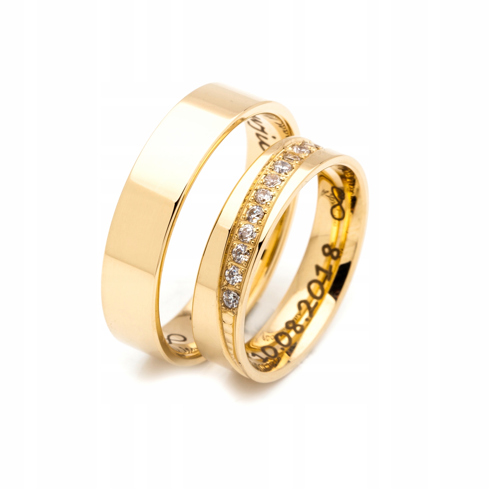 8K ZLATÉ PRSTENY 5 mm ZIRCONIA id A-145