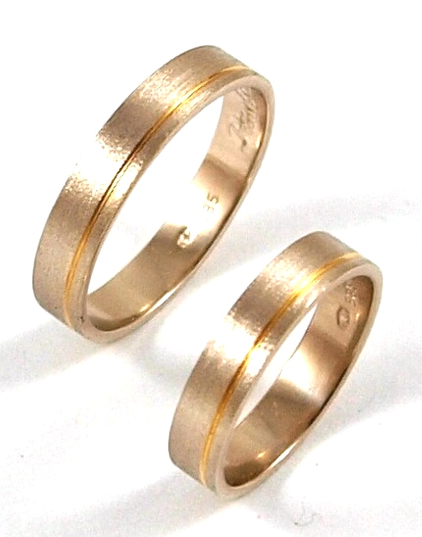 SVADOBNÉ ZLATÉ PRSTENY 4 MM BIELE ZLATO 585
