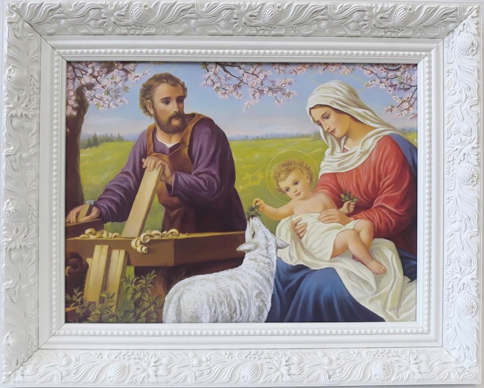 Obrázok v bielom ráme 60x80 Svätá rodina Józef