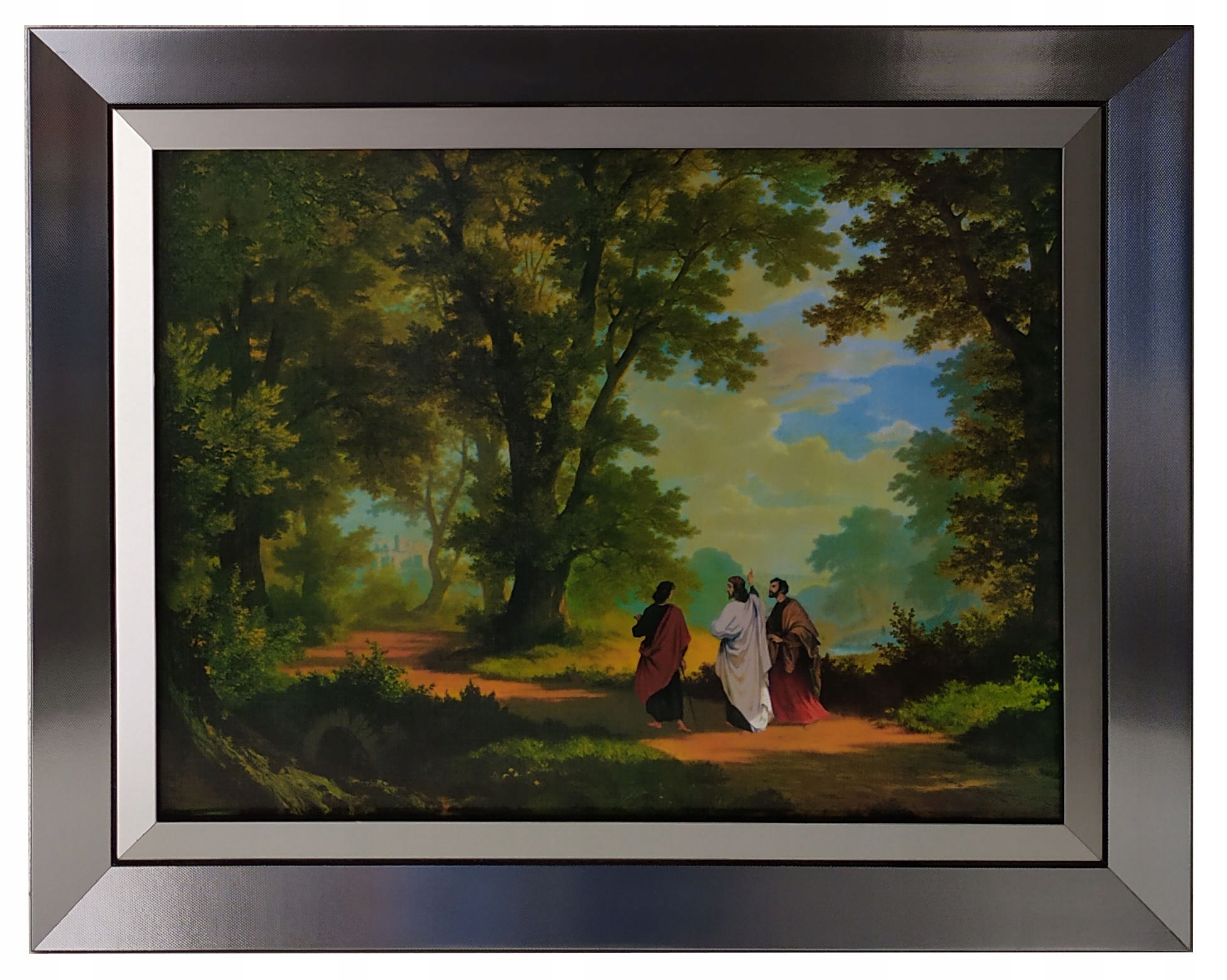 Obrázok v striebornom ráme 40x50 Ježiš Way to Emmaus