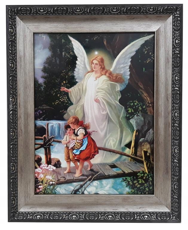 Obrázok v striebornom ráme 42x52 Guardian Angel