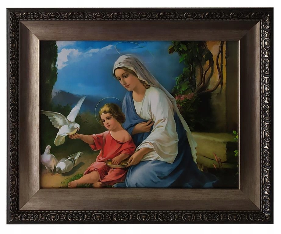 Obrázok v striebornom ráme 42x52 Ježiš s Máriou