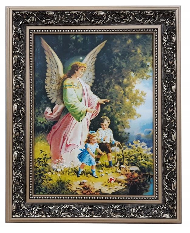 Obrázok v zlatom ráme 42x52 Guardian Angel