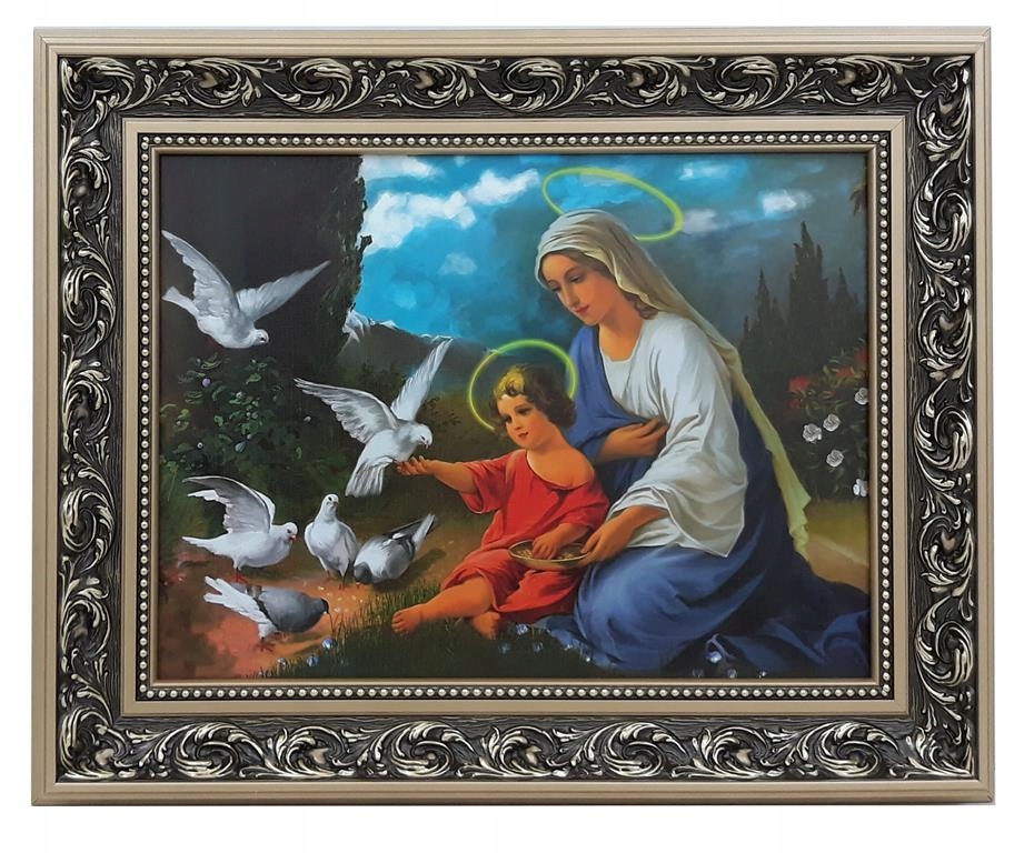 Obrázok v zlatom ráme 42x52 Maria s Ježišom