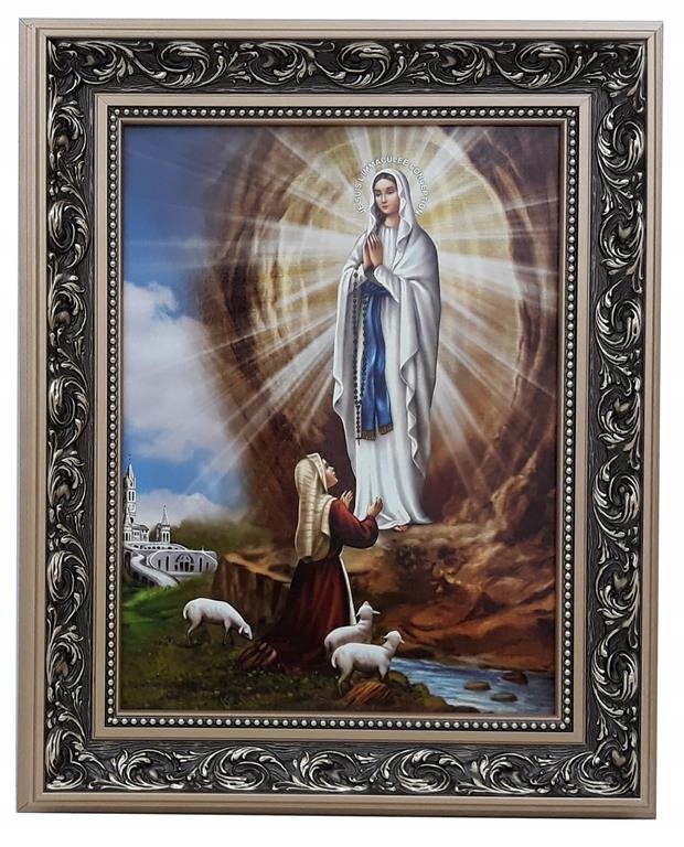 Obrázok v zlatom ráme 42x52 Maria od Lutt Lourdes