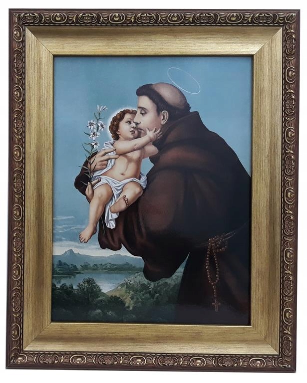 Obrázok v zlatom ráme 42x52 Saint Antoni
