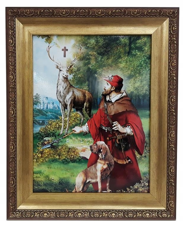 Obrázok v zlatom ráme 42x52 SAINT Hubert Hunters