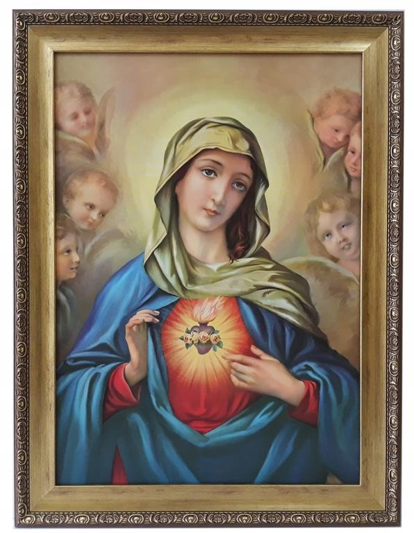 Obrázok v zlatom ráme 62x82 Srdce Maria Mary Jesus