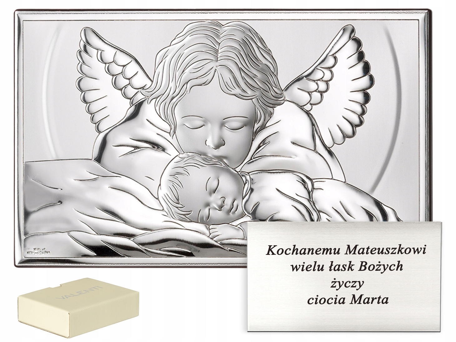 Obrázok Strieborný strážny anjelský krst gravírovanie PR480