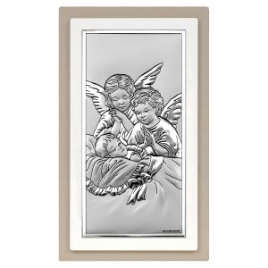 Obrázok Krst Silver Angel Guardian Anjel 9x15 cm