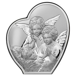 Obrázok Silver Guardian Angel pre krst 12x13