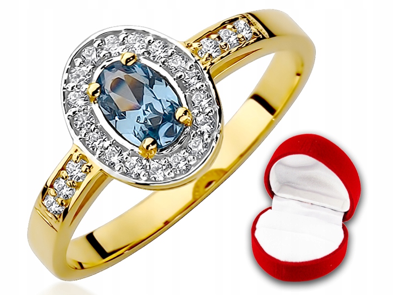 MOŽNOSŤ! Zlatý prsteň s AQUAMARINE pr. 333 r19