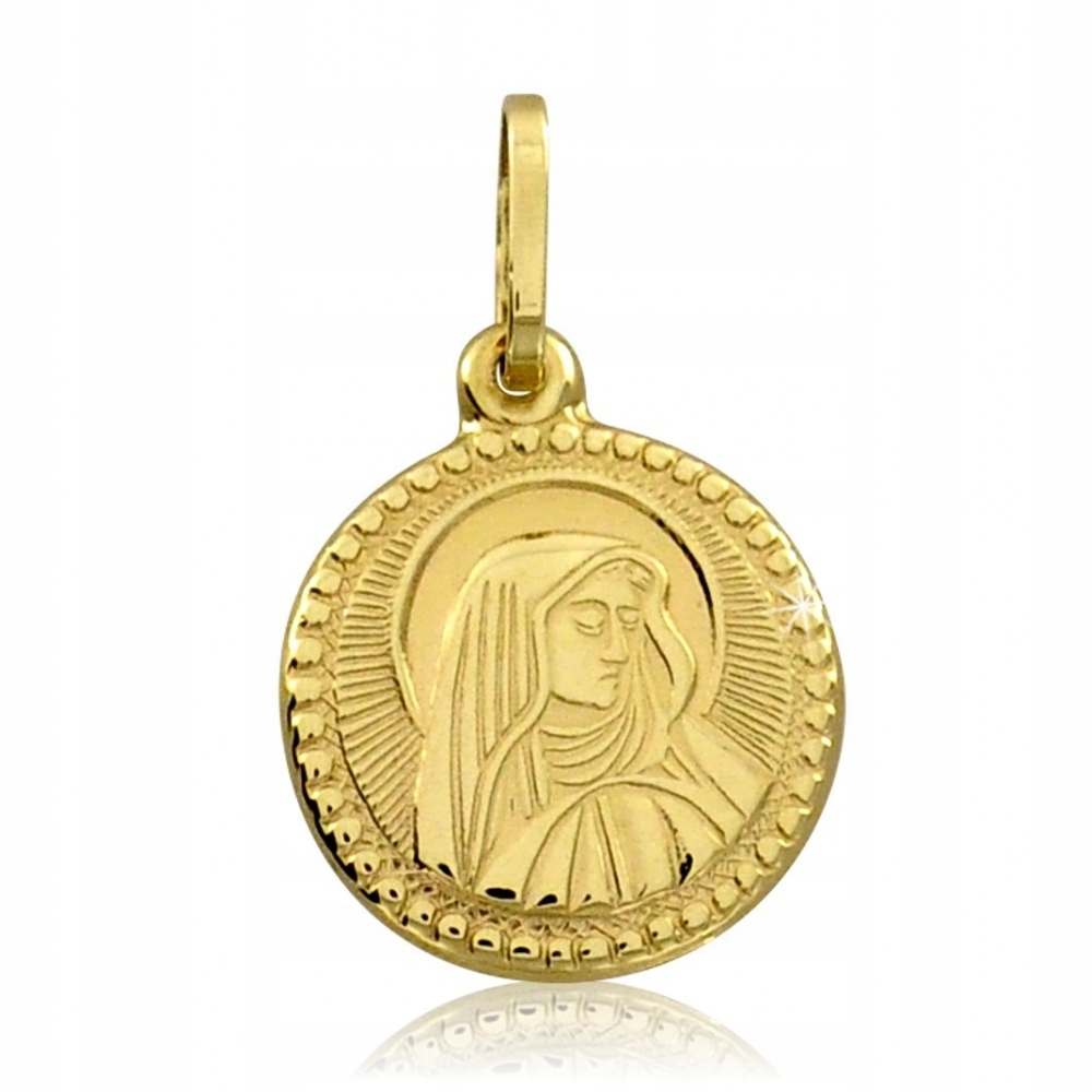 Round Medal Panny Márie Sorrows Gold 333 Circle