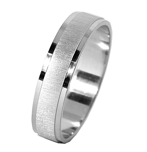 Strieborný prsteň, 5 mm, s gravírovaním - RHODIUM