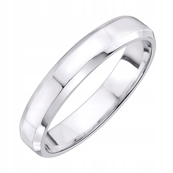 Prsteň z bieleho zlata 585 4 mm CLASSIC brúsený
