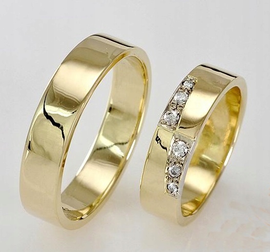 Snubné prstene 585 anglický, 6 diamantov, 5 mm, 7,5 g