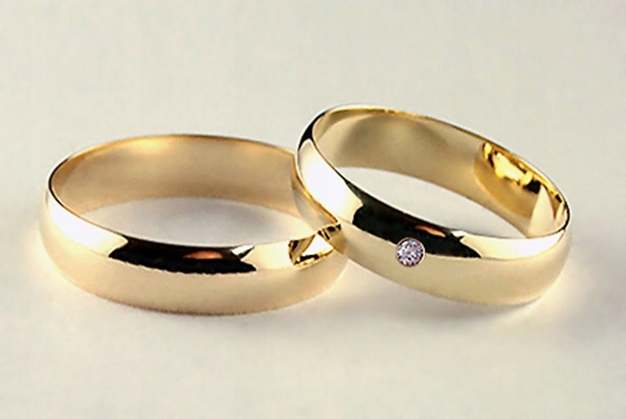 Anglické snubné prstene 585 Zlato 5 mm, 6 g + diamant