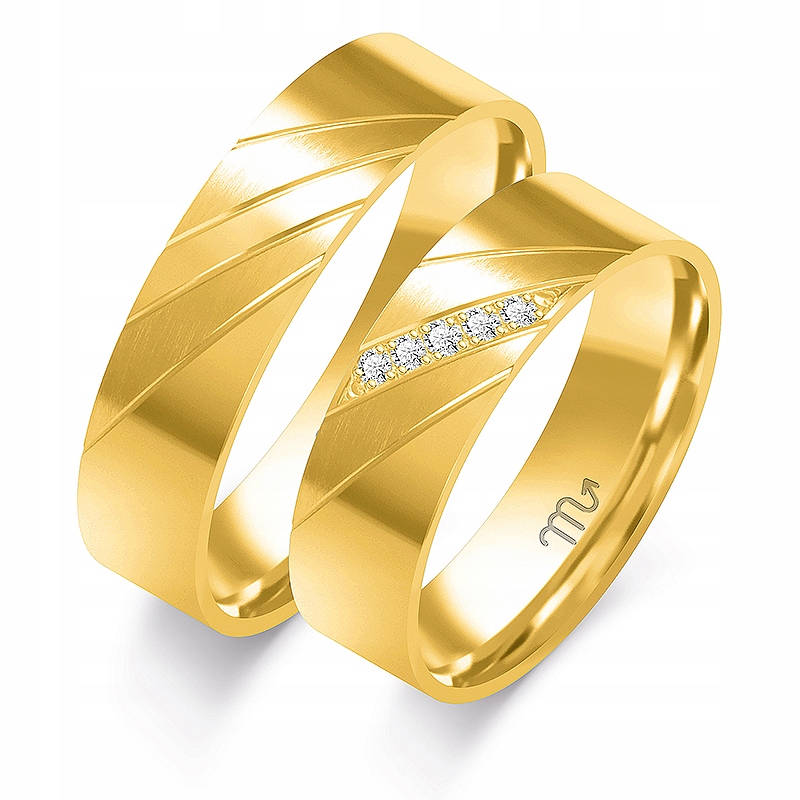 Snubné prstene B-105 biele zlato 5,5 mm diamanty 585