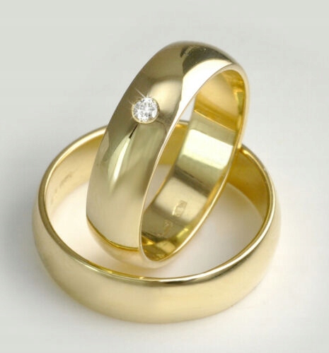 Snubné prstene robustné zlato 585 6 mm 10 g diamant 2 mm