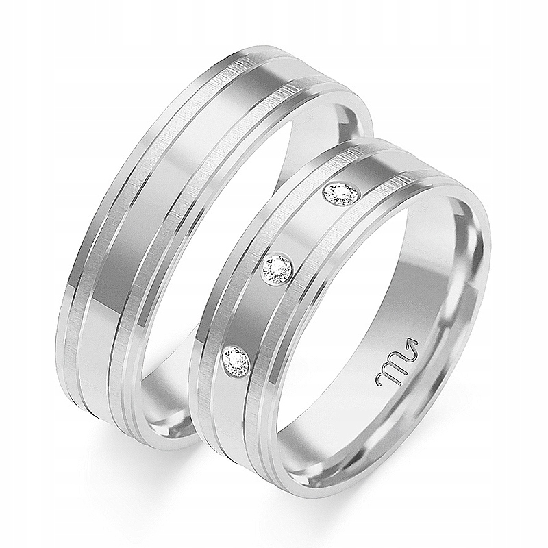 Snubné prstene O-48 biele zlato 5,5mm kubický zirkón 585