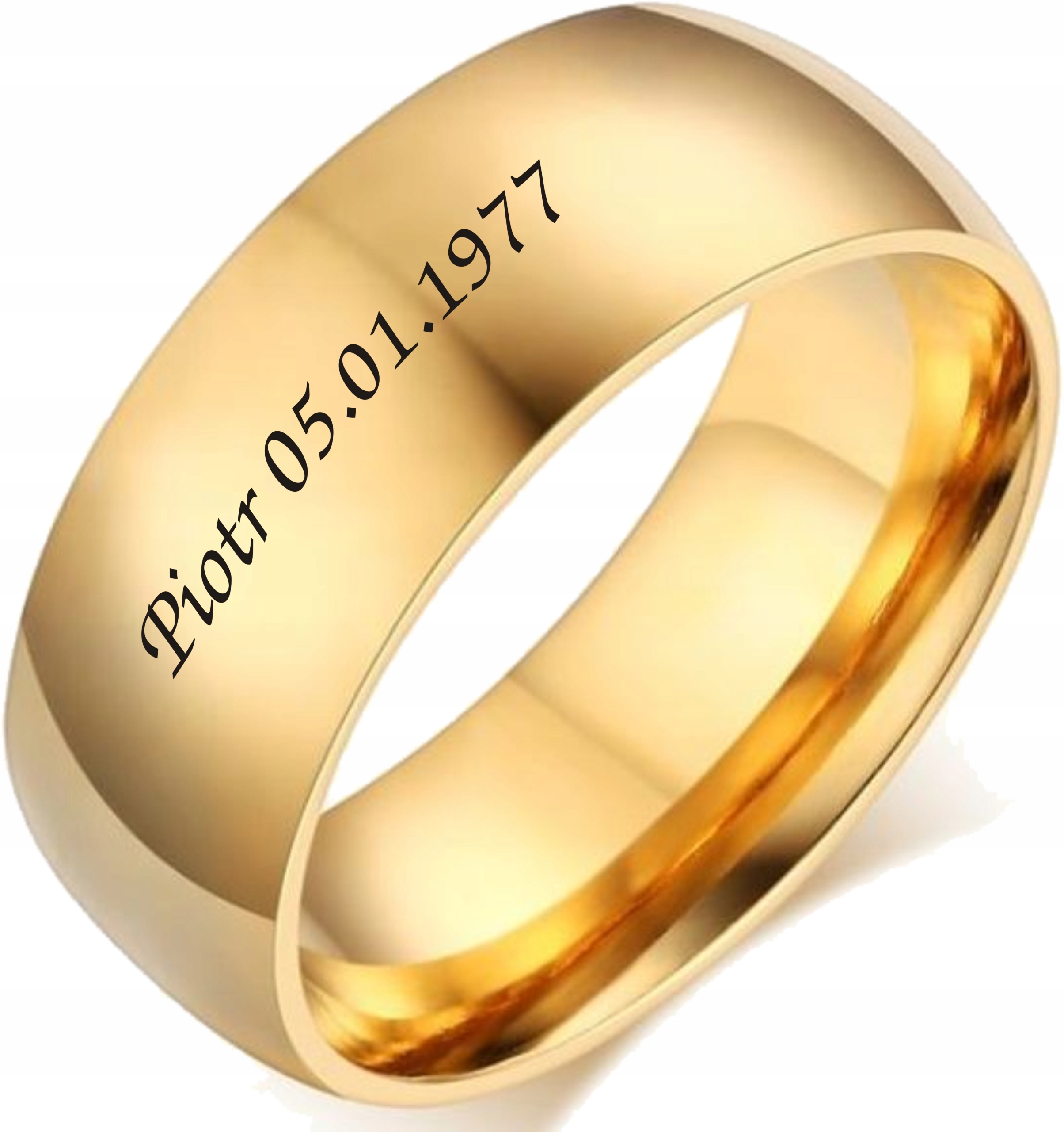 8mm pozlátené svadobné obrúčky s gravírovaním