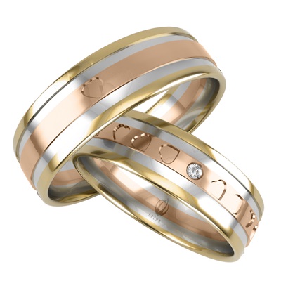 Srdiečkové krúžky zlatý biely žltý červený mnohouholník