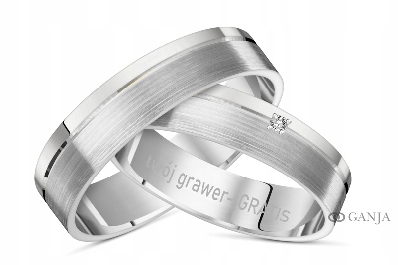 Strieborné krúžky 925+5 mm OB85 gravírovanie zirkónom