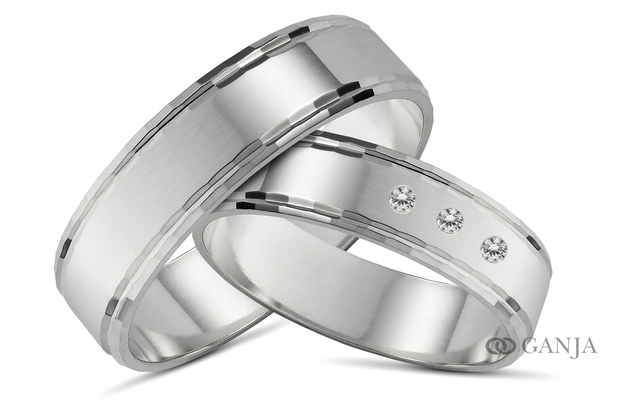 Strieborné krúžky 925 s 3 ob49-5 mm svadobné zirkóny