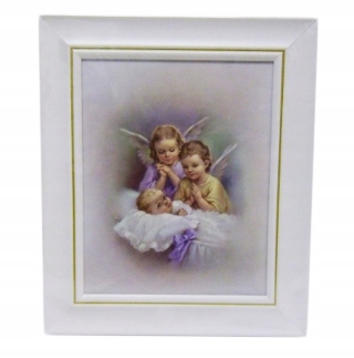 Obrázok 27x32cm Dvaja anjelici nad dieťaťom - 35991