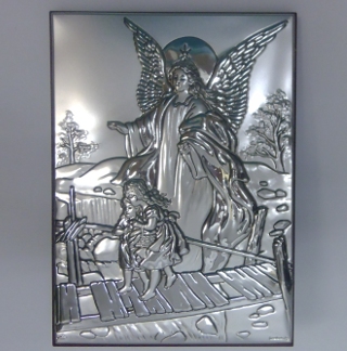 Strieborný obraz 18x13cm Guardian Angel ... - 41470