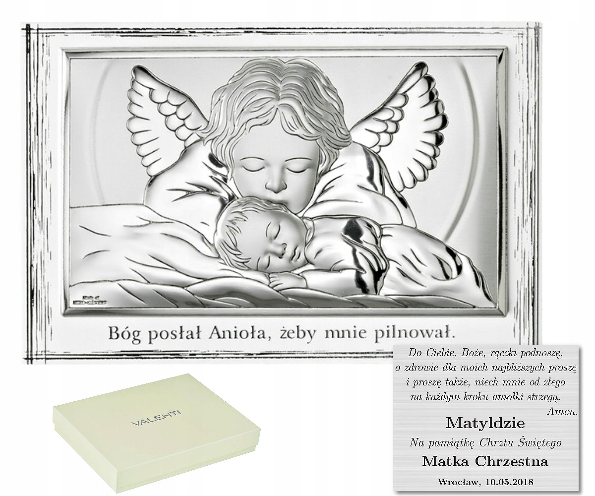 Obrázok Krst suveníra Silver Guardian Angel 11x17
