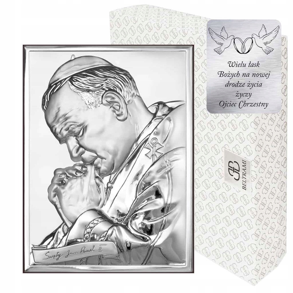 Strieborný obrázok Svätý pápež John Paul II 6287 13