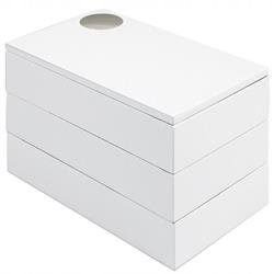 Organizér na šperky s 3 zásuvkami Vreteno biele
