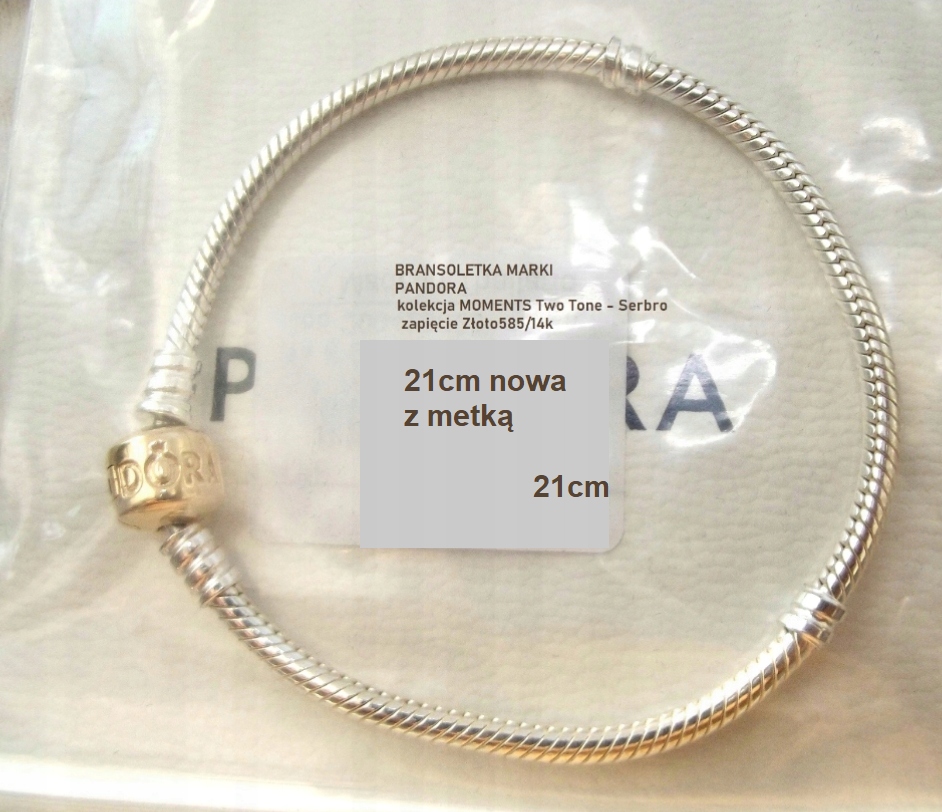 Pandora náramok 21 cm upevňovací gold14k/585